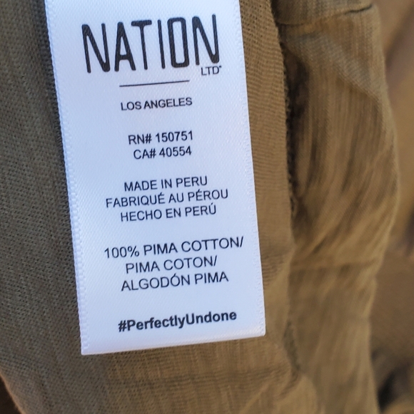 Nation LTD Martine Olive Green Midi Dress Size M - Picture 4 of 5